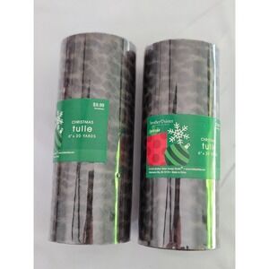 Lot of 2 Rolls Brother Sister Wedding Christmas Decorations Leopard Tulle